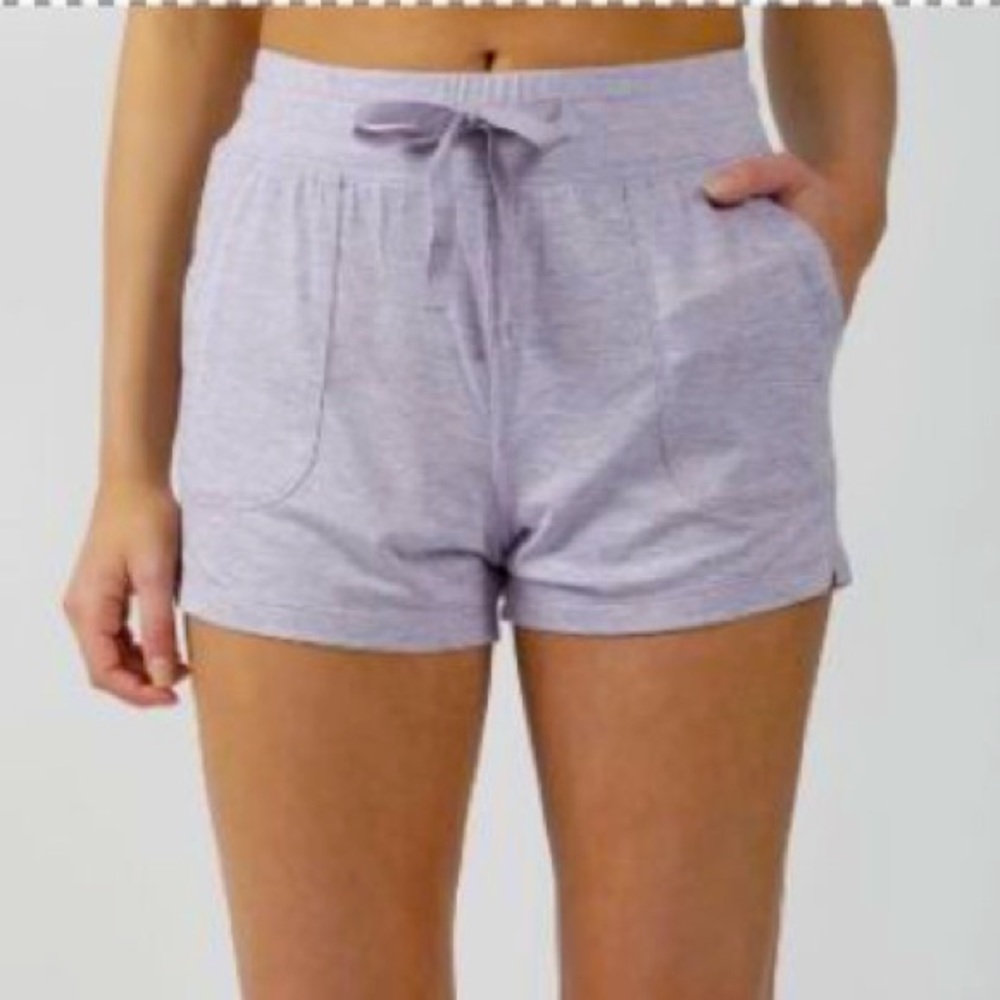 90 Degree By Reflex Women’s Soft Lounge Shorts - Purple - Large